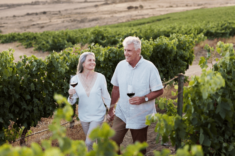 an older couple at a winery